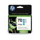 HP 712 29ml Cyan DesignJet Original Ink Cartridge - 3 Pack 3ED77A
