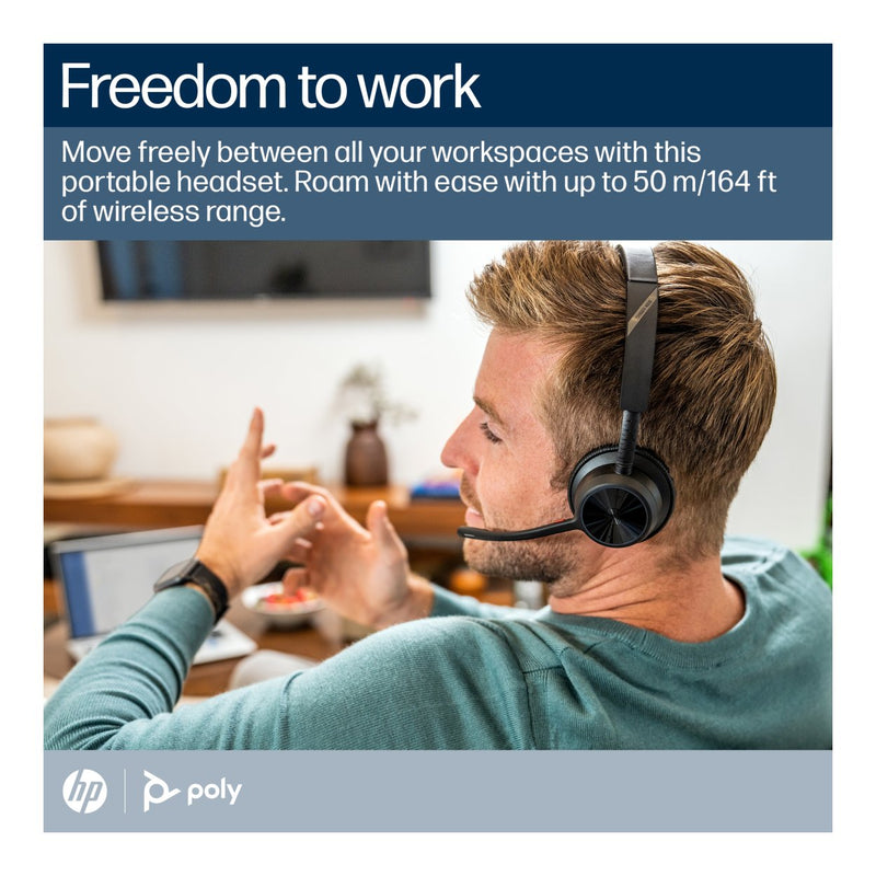 Poly Voyager 4320 Microsoft Teams Certified USB-A Stereo Headset with BT700 Dongle 77Y98AA