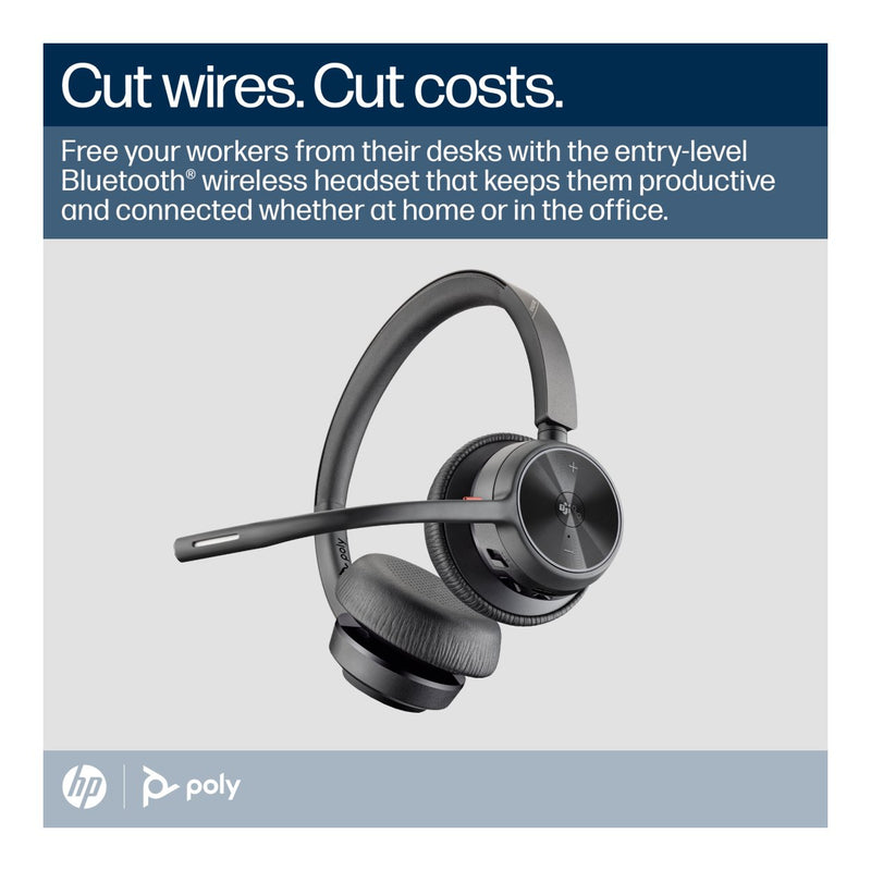 Poly Voyager 4320 Microsoft Teams Certified USB-A Stereo Headset with BT700 Dongle 77Y98AA