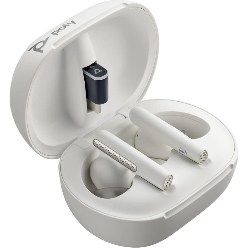Poly Voyager Free 60+ UC Earbuds with BT700 USB-C Adapter - White Sand 7Y8G6AA