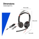 Poly Blackwire 5220 Stereo USB-C Headset with USB-A Adapter 8X231A6