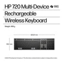 HP 720 Wireless Rechargeable Keyboard 9T5B1AA