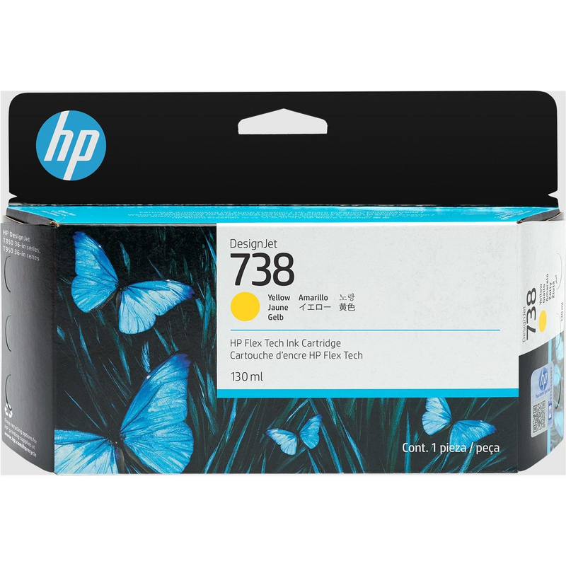 HP 738 Original Ink Cartridge - Yellow 498N7A