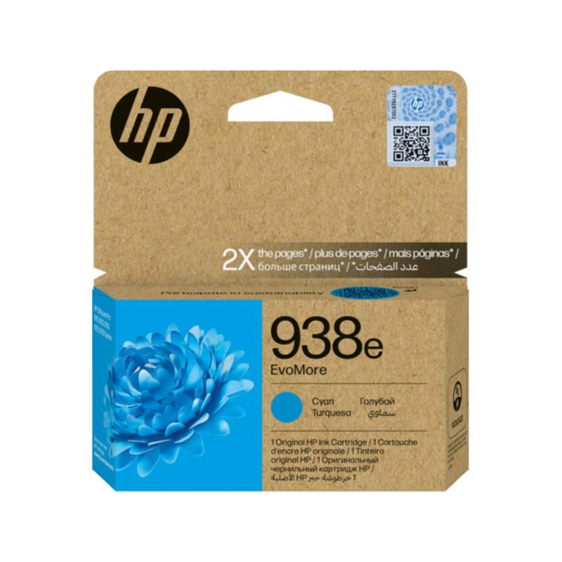 HP 938e EvoMore Original Ink Cartridge - Cyan 4S6X9PE