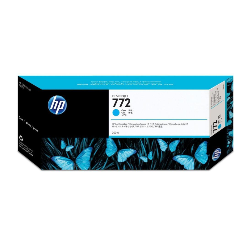 HP 772 300-ml DesignJet Cyan Ink Cartridge Original CN636A Single-pack