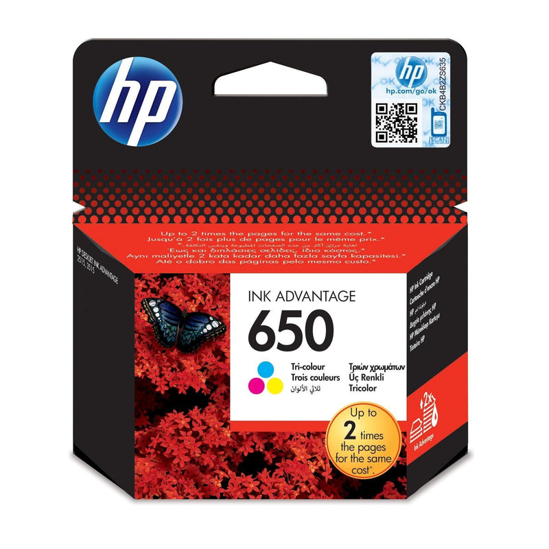 HP 650 Original Colour Ink Print Cartridge CZ102AK