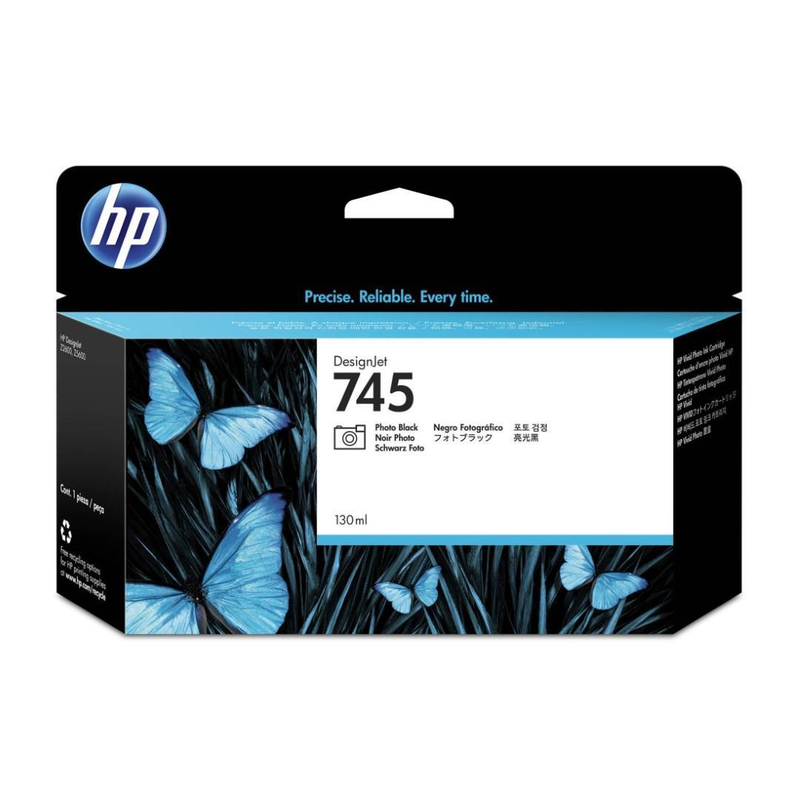 HP 745 130-ml Designjet Photo Black Ink Cartridge Original F9J98A Single-pack