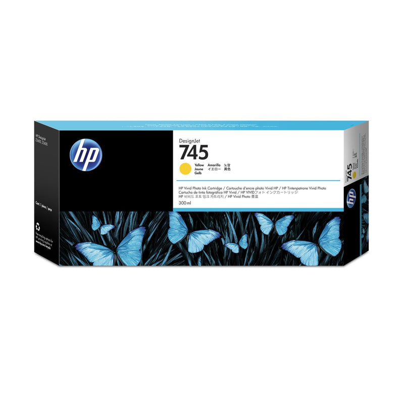 HP 745 300-ml DesignJet Yellow Ink Cartridge F9K02A