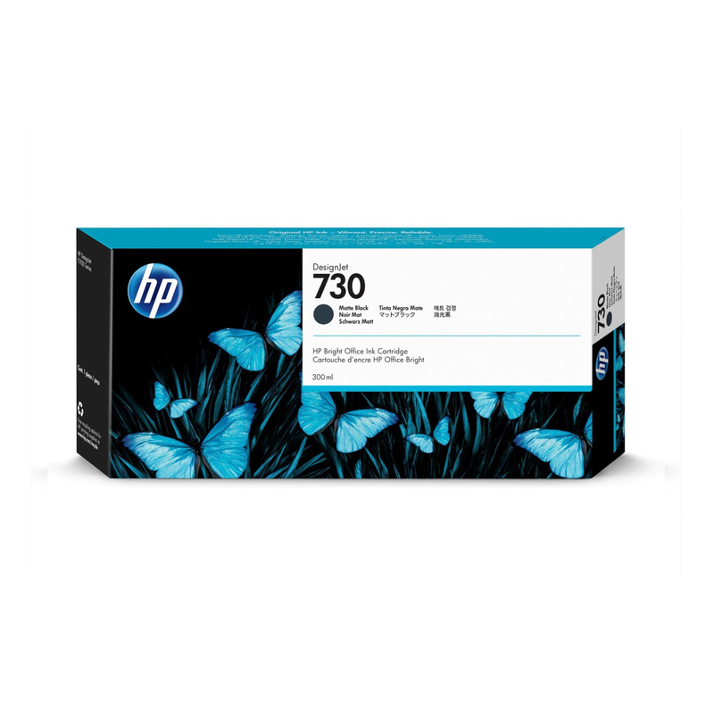 HP 730 300-ml Matte Black DesignJet Ink Cartridge P2V71A