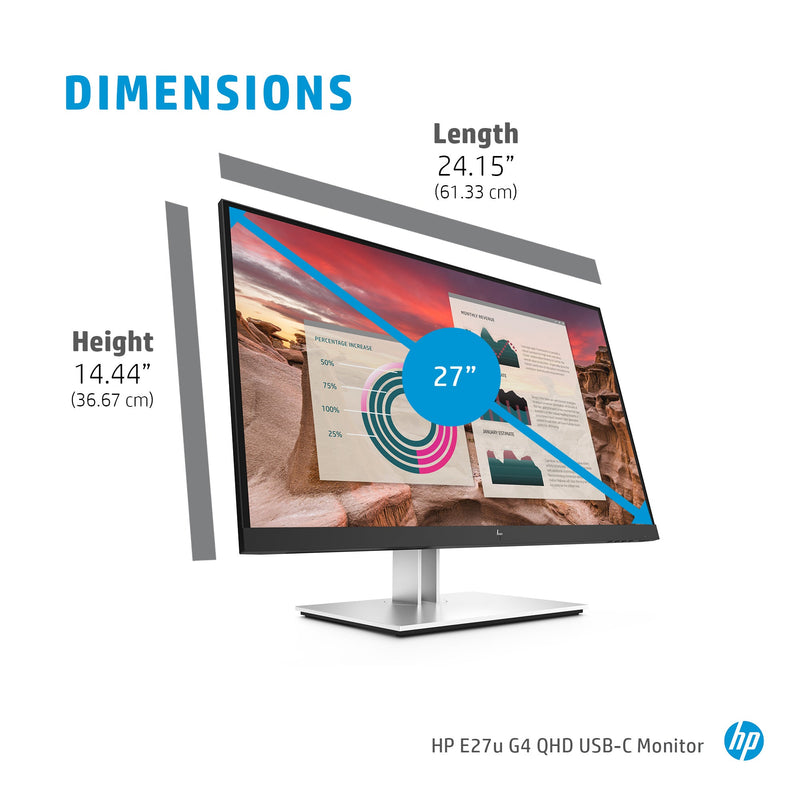 HP E27u G4 27' QHD 5ms Monitor 189T3AA