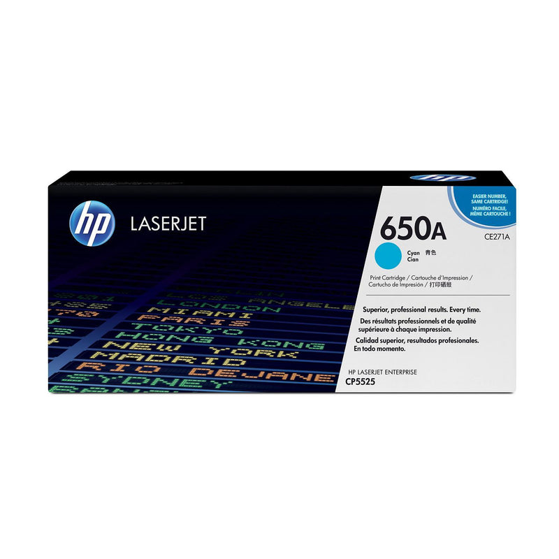 HP 650A Original LaserJet Toner Cartridge - Cyan CE271A