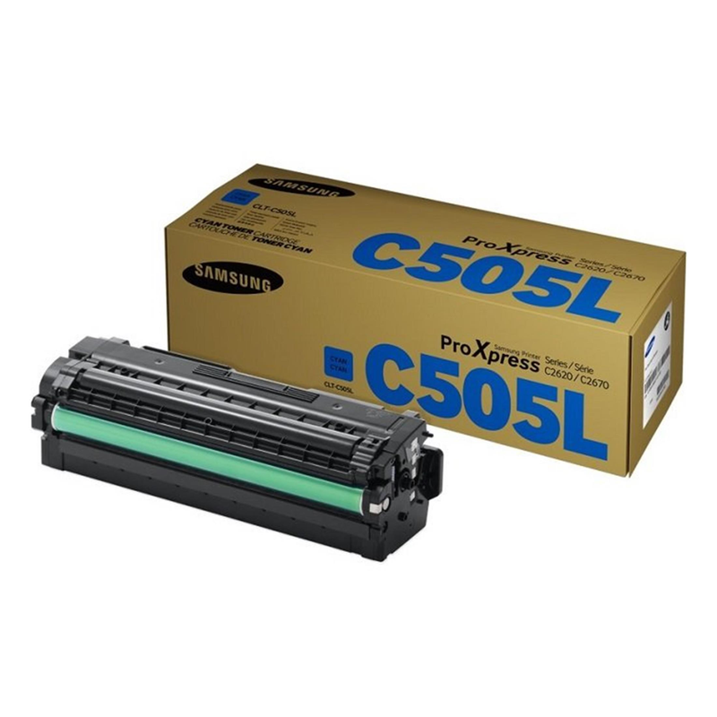 Samsung CLT-C505L High Yield Original Toner Cartridge - Cyan SU036A