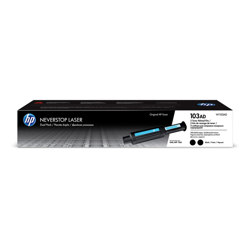 HP 103AD Dual Pack Black Neverstop Laser Original Toner Reload Kit W1103AD